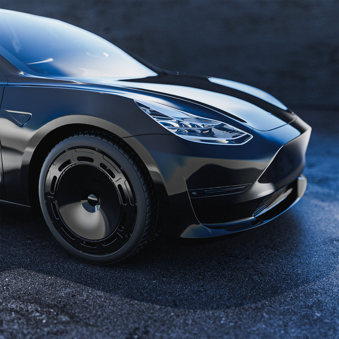 A1-23 Samurai Black Aerodisc wheel covers for Tesla Model 3 18" Model Y 19"