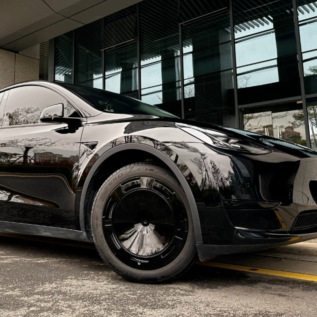 A1-23 Samurai Black Aerodisc wheel covers for Tesla Model 3 18" Model Y 19"