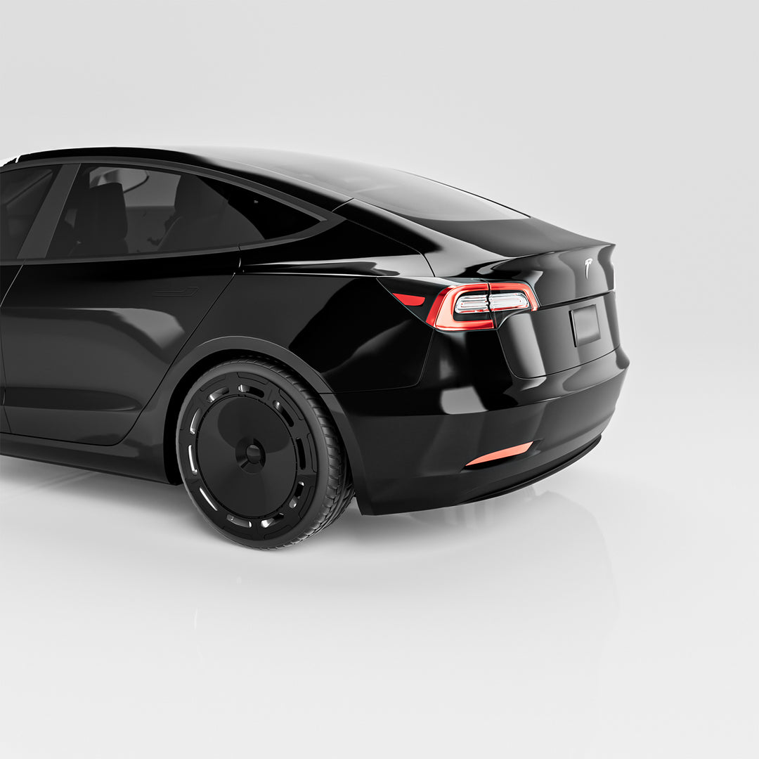 B7 2 black+white aerodisc Tesla wheel covers for model 3 18‘’ Y 19‘’ hubcaps