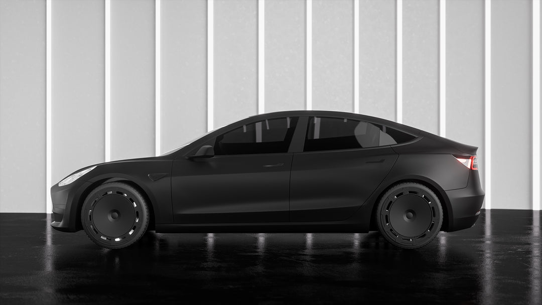 A1-23 Samurai Black Aerodisc wheel covers for Tesla Model 3 18" Model Y 19"