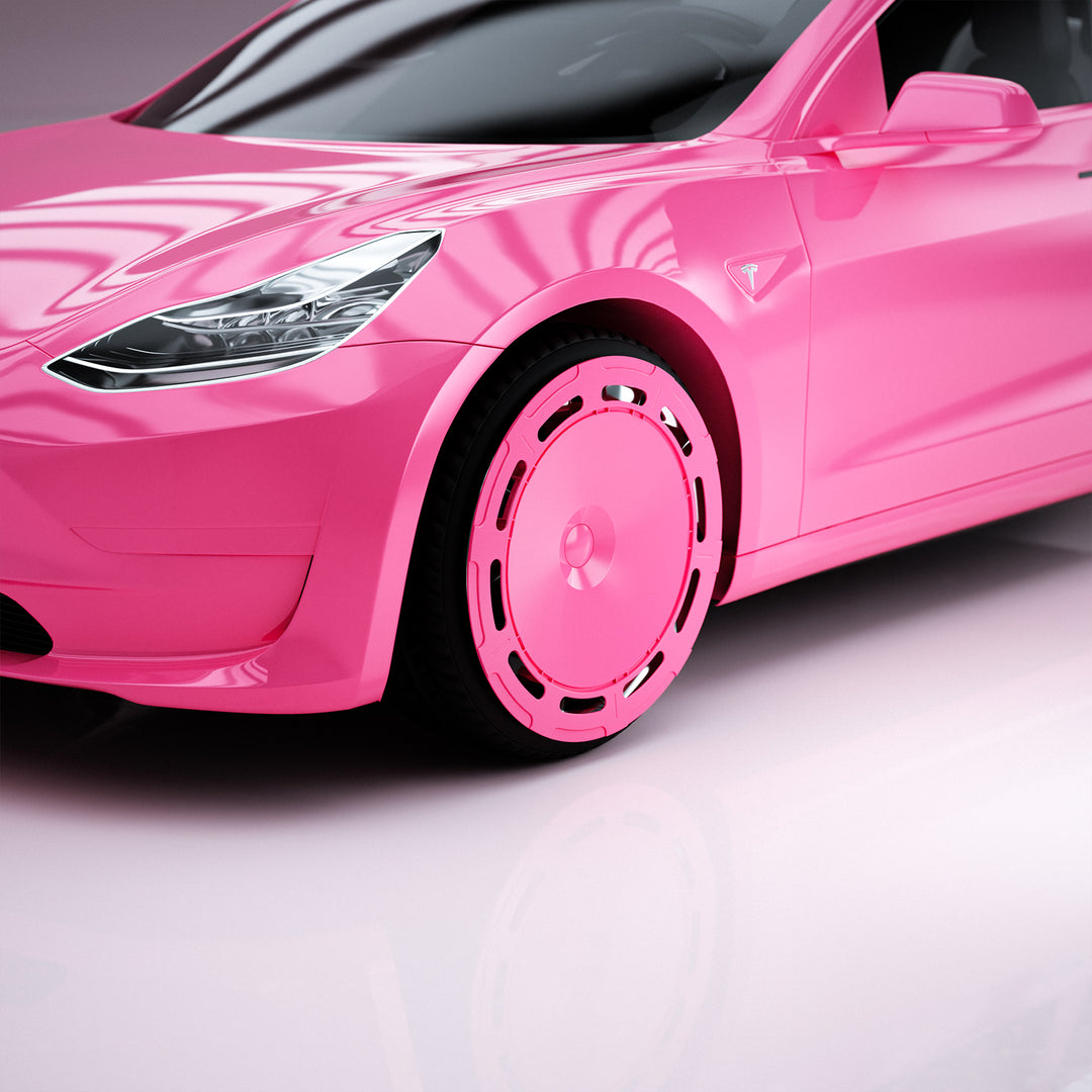 A1-37 Barbie Pink wheel covers for Tesla Model 3 18" Model Y 19" hubcaps