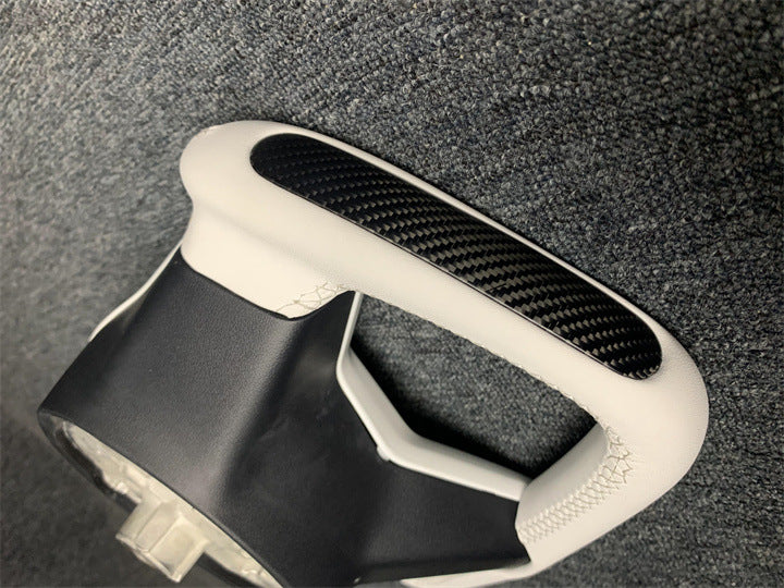 Volant personnalisé pour Tesla Model 3 YXS, cuir et fibre de carbone, design élégant, sans garniture avant