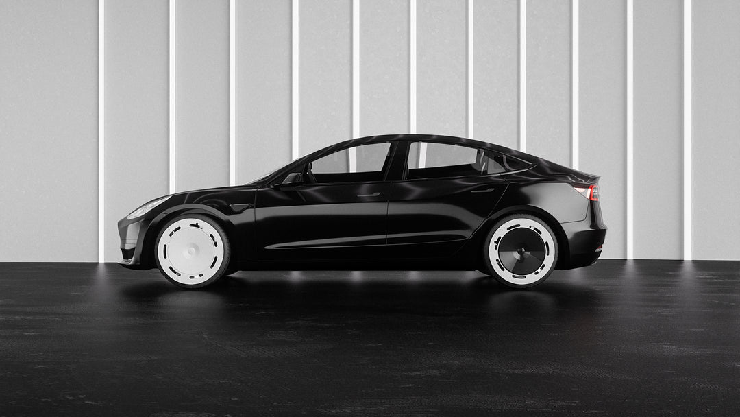 Airio Design - Panda couleur noir et blanc aérodisque Tesla enjoliveurs pour modèle Y 19'' modèle 3 18'' enjoliveurs un ensemble 4 pièces