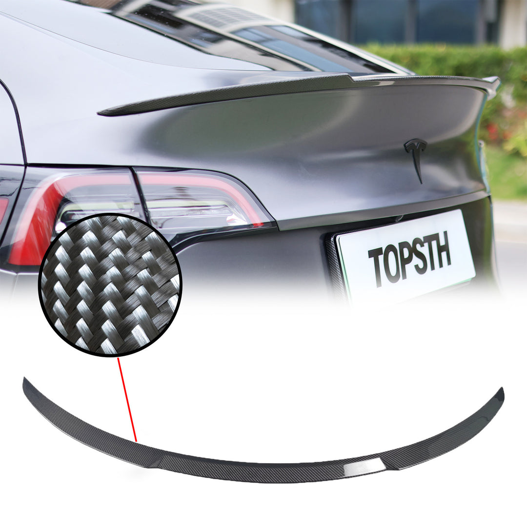 Becquet de coffre arrière sport en fibre de carbone A1-9, noir brillant, pour Tesla Model Y (2020-2024)