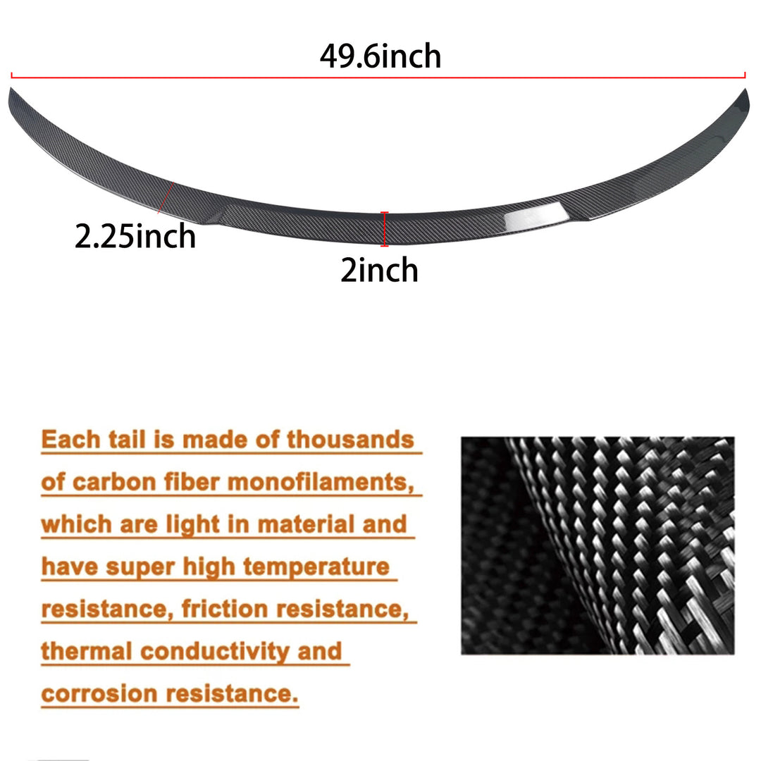 Becquet de coffre arrière sport en fibre de carbone A1-9, noir brillant, pour Tesla Model Y (2020-2024)