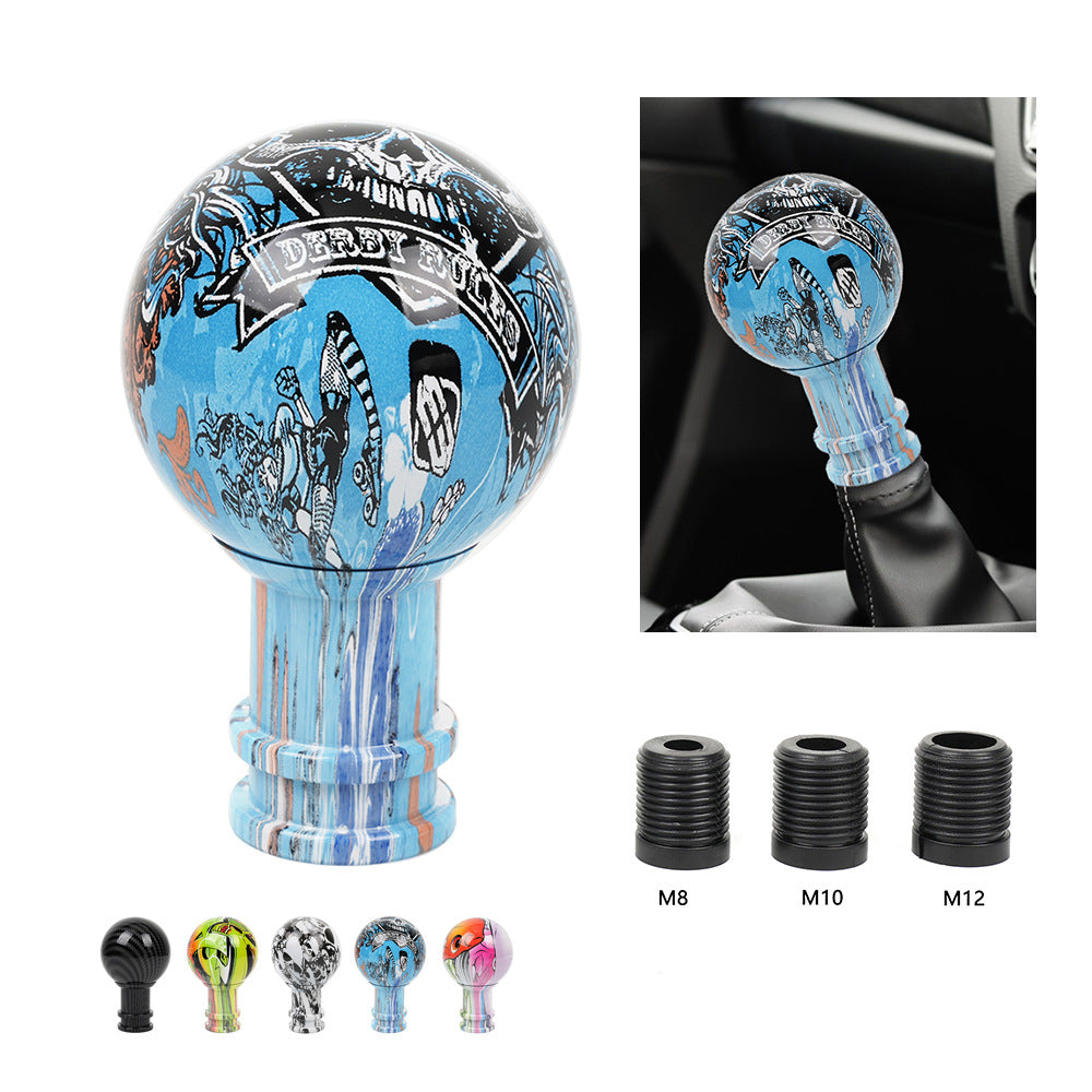 Pommeau de levier de vitesse graffiti E2-3 compatible avec la plupart des voitures manuelles et automatiques, camions et SUV 