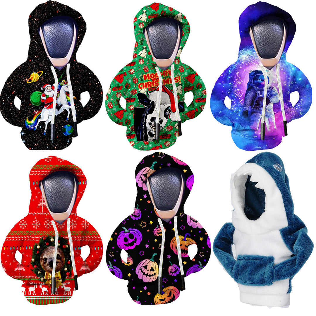 Mini sweat à capuche E1-3 pour pommeau de levier de vitesse universel, gadgets mignons pour intérieur automobile