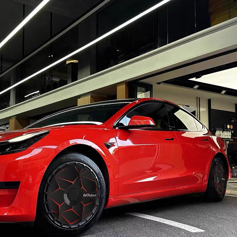 A6 Tesla Aero wheel covers for Model Y 19" 20" or Model 3 18" hubcaps UV printing