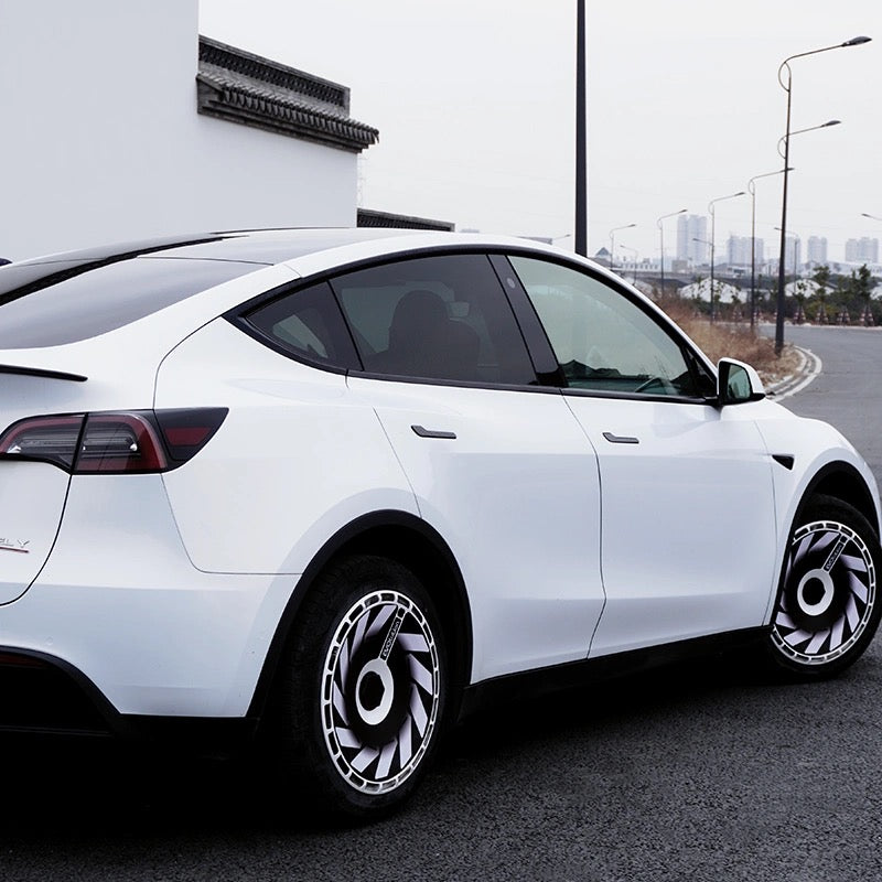 A6 Tesla Aero wheel covers for Model Y 19" 20" or Model 3 18" hubcaps UV printing