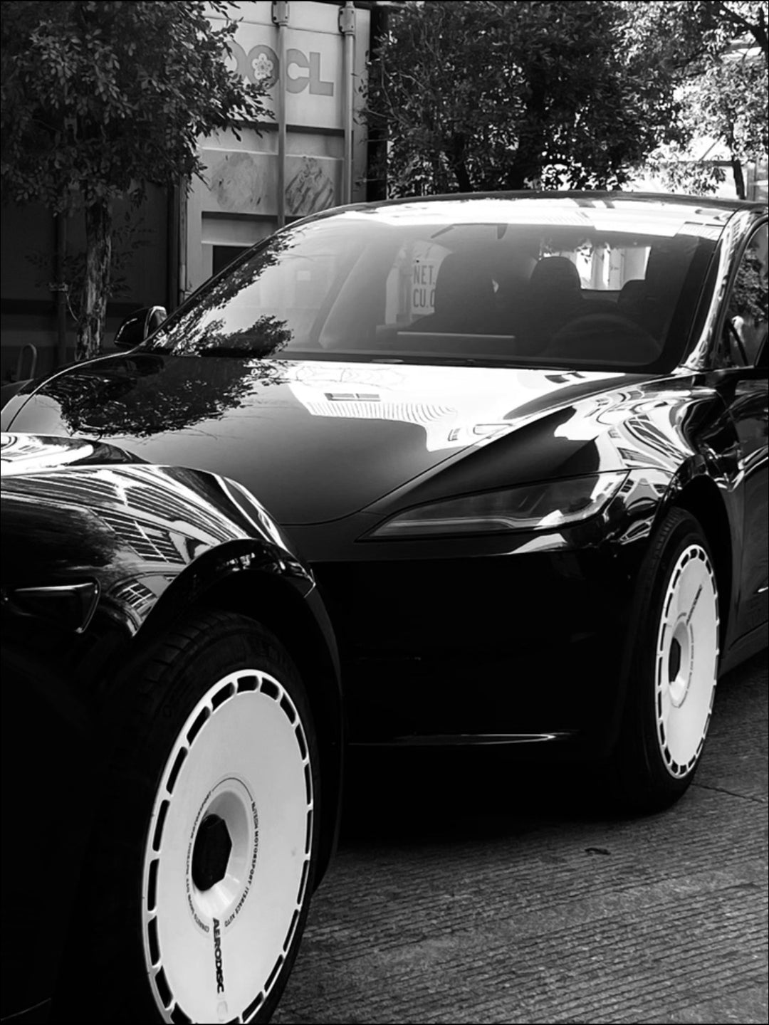 A1-3 Black/White Tesla wheel covers for Model 3YSX 21" 19" 20" hubcaps