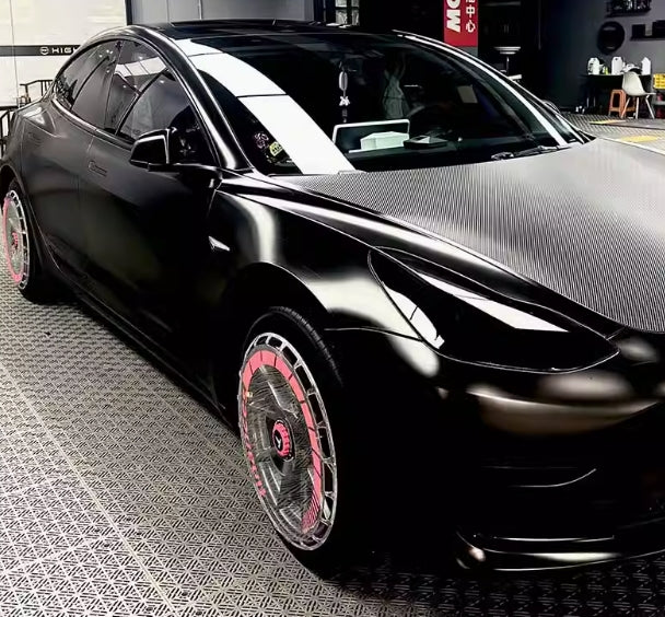 A2-2  Transparent hubcap + red planet Tesla wheel covers for Model 3yxs 21" 20" 19" 18" hubcaps UV Printing