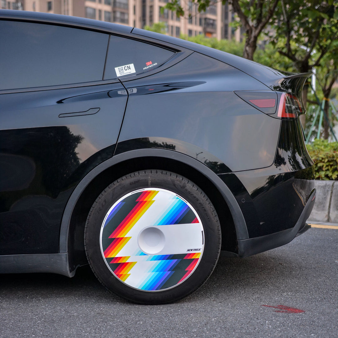 Airio Design - Enjoliveurs noirs et blancs pour enjoliveurs Tesla Model Y 19" un jeu de 4 pcs