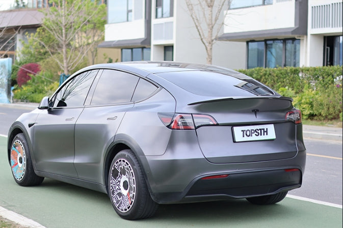Becquet de coffre arrière sport en fibre de carbone A1-9, noir brillant, pour Tesla Model Y (2020-2024)
