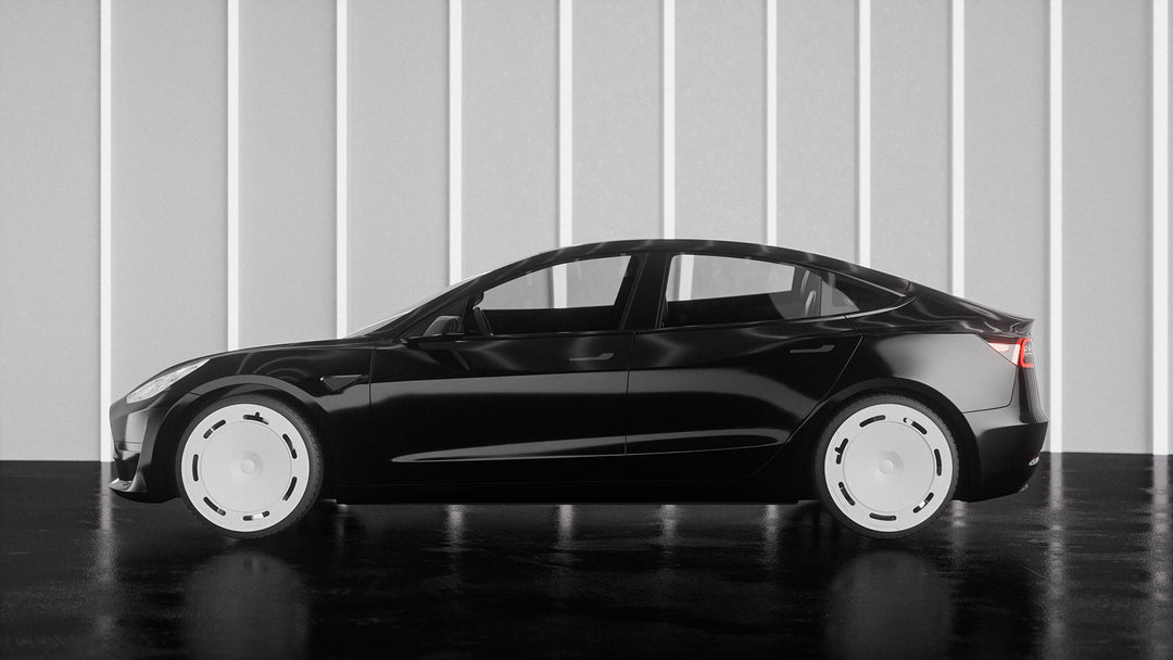 Airio Design - Panda couleur noir et blanc aérodisque Tesla enjoliveurs pour modèle Y 19'' modèle 3 18'' enjoliveurs un ensemble 4 pièces