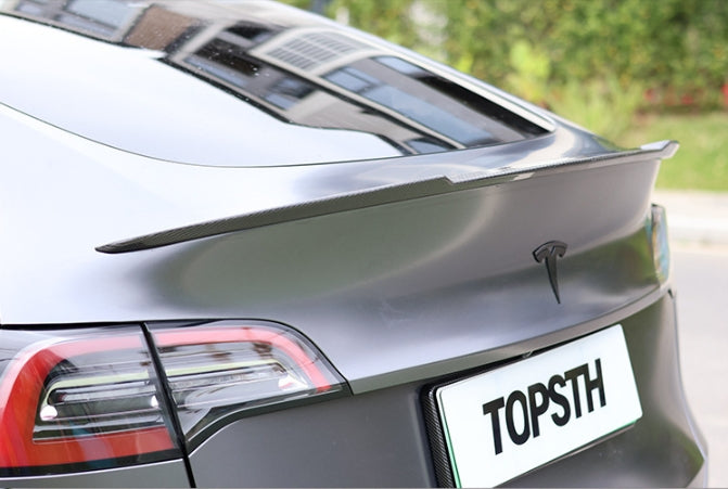 Becquet de coffre arrière sport en fibre de carbone A1-9, noir brillant, pour Tesla Model Y (2020-2024)