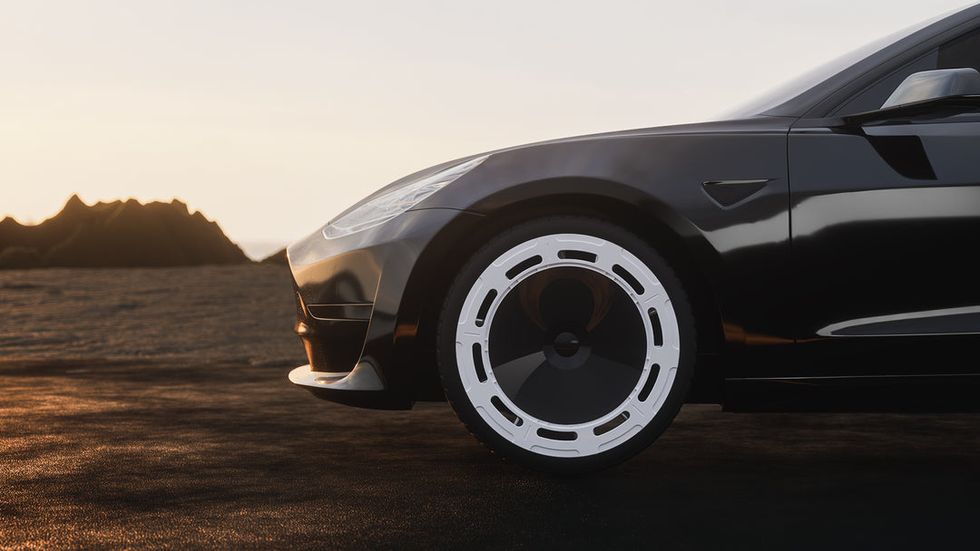 B3 Black&white Aerodisc wheel cover for Tesla Model 3 hubcaps 18"