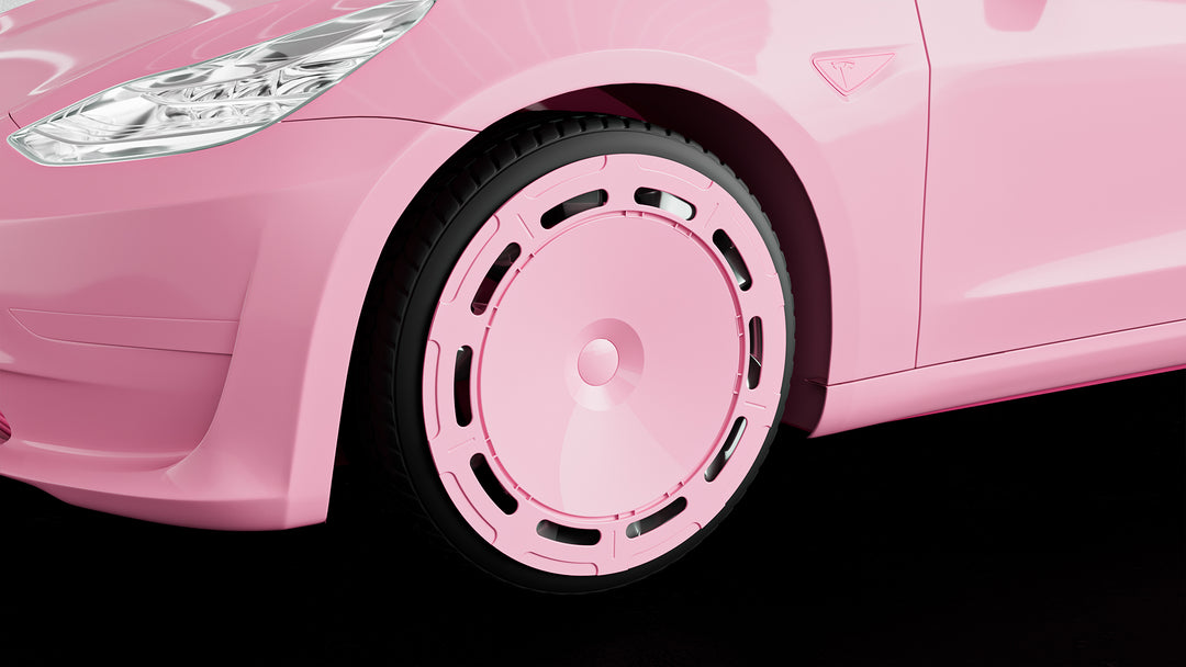 B4 Sakura Pink wheel covers for Tesla Model 3 18" or Model Y 19" hubcaps