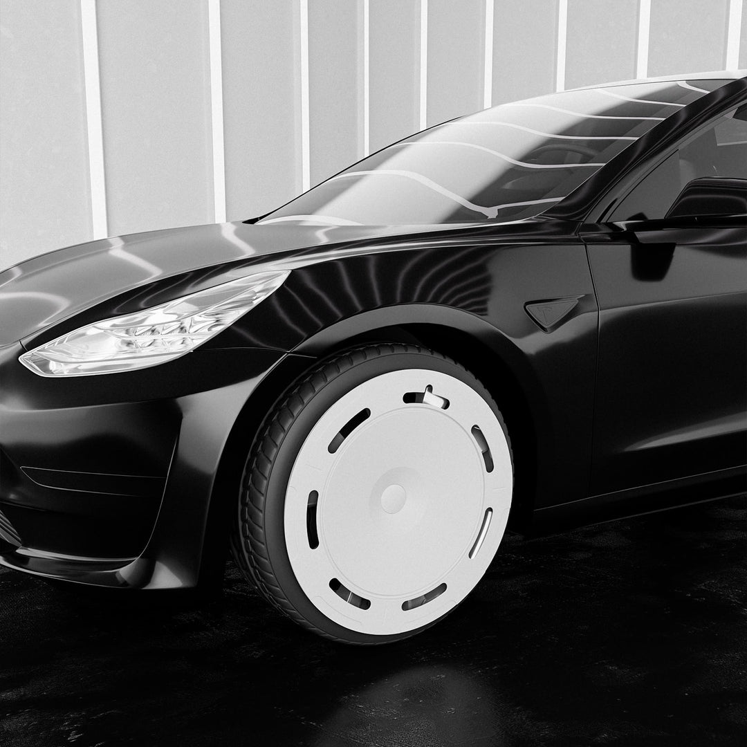 B7 2 enjoliveurs de roue Aerodisc Tesla entièrement noirs et 2 entièrement blancs pour modèle 3 18'' Modèle Y 19''