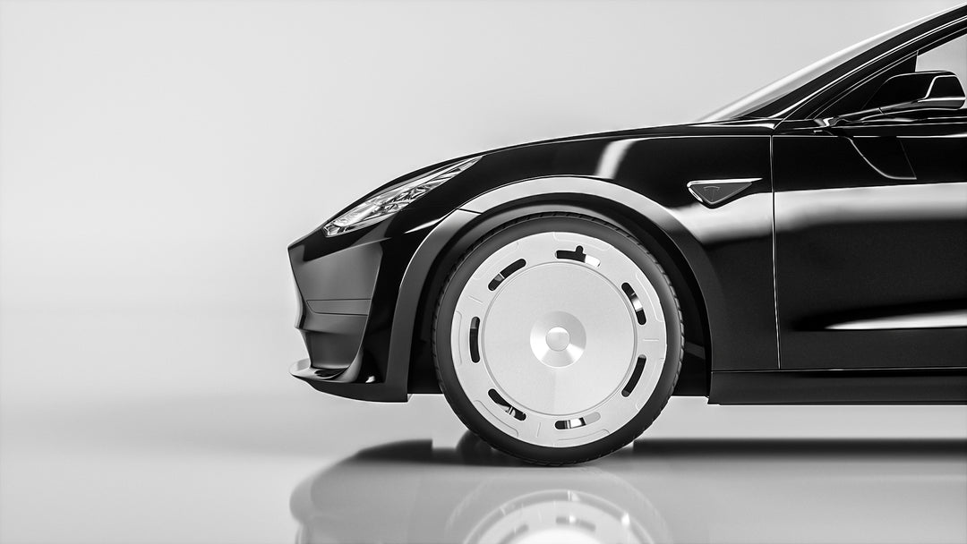 C2 Titanium silver wheel covers for Tesla Model Y 19" hubcaps