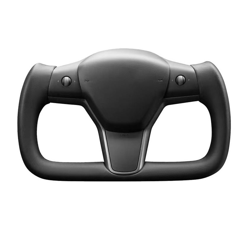 Volant personnalisé pour Tesla Model 3 YXS, cuir et fibre de carbone, design élégant, sans garniture avant