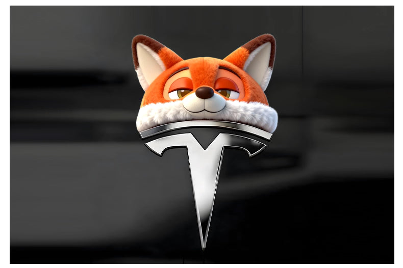 Fox and bunny Christmas car emblem stickers for Tesla and other car