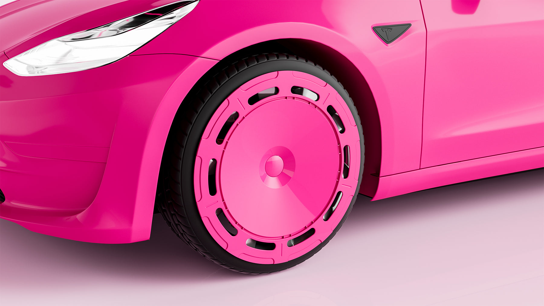B6 Barbie Pink wheel covers for Tesla Model 3 18" or Model Y 19" hubca