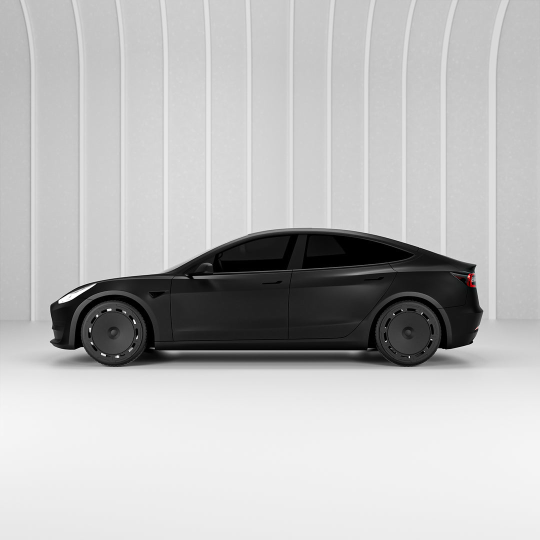 Enjoliveurs de roue A1-6 noirs mats pour Tesla Model 3 18" ou Model Y 19"