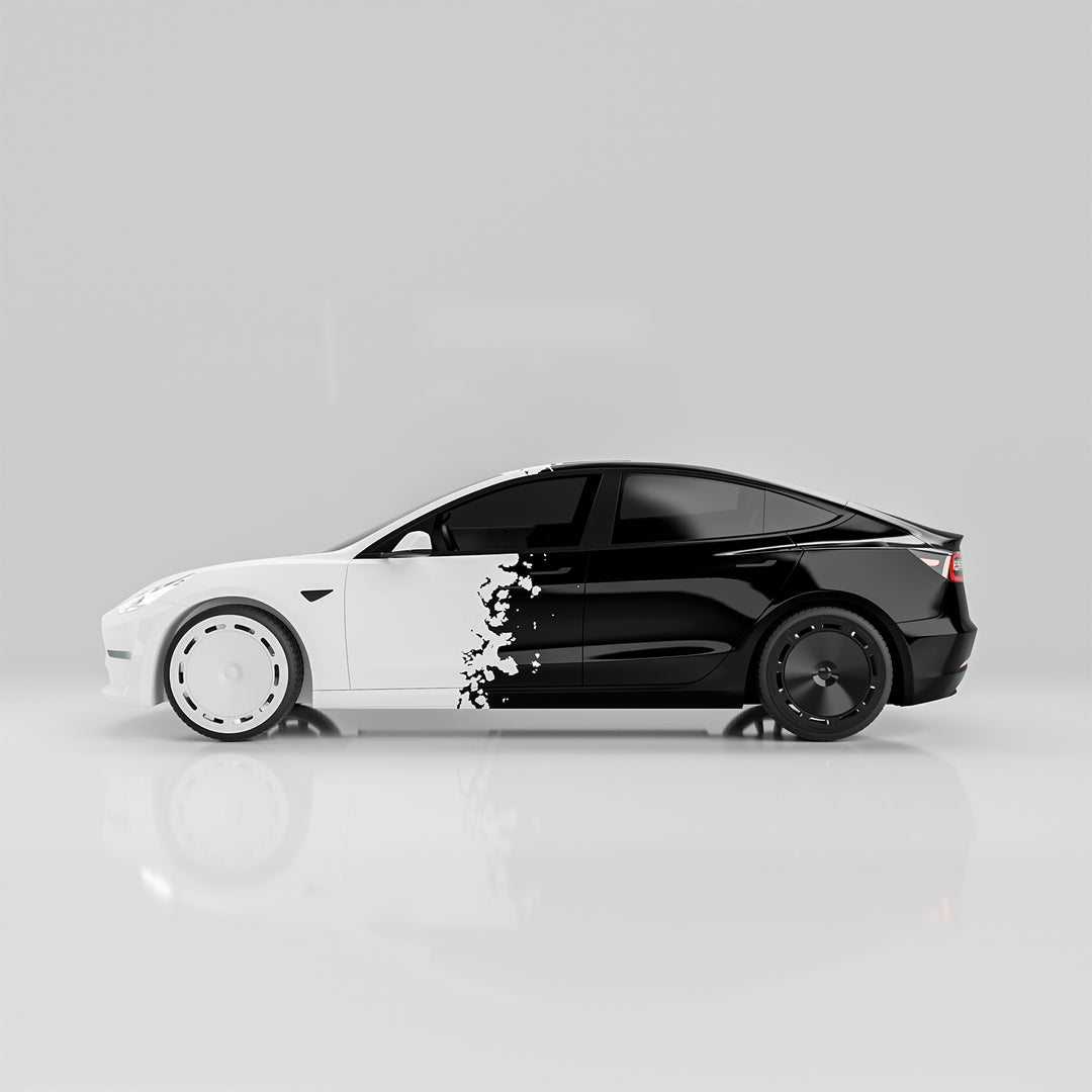 B7 2 enjoliveurs de roue Aerodisc Tesla entièrement noirs et 2 entièrement blancs pour modèle 3 18'' Modèle Y 19''