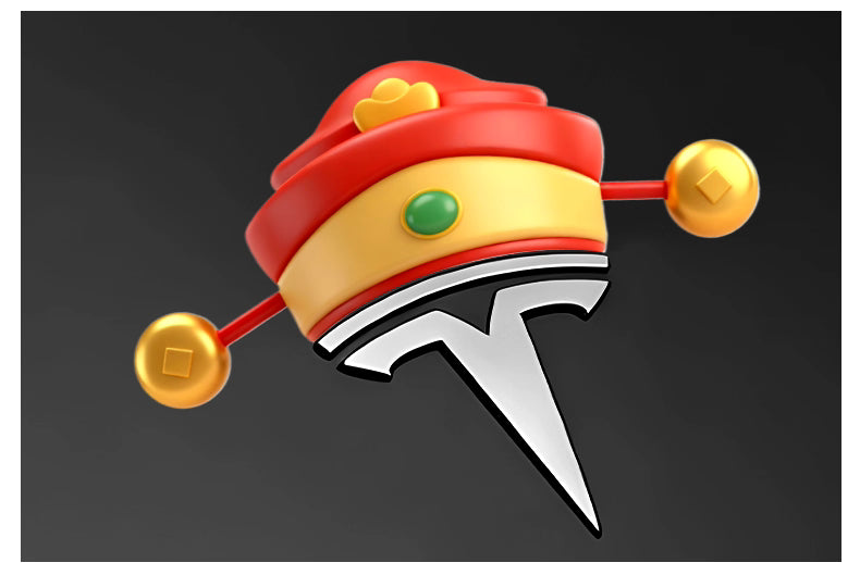 Fox and bunny Christmas car emblem stickers for Tesla and other car