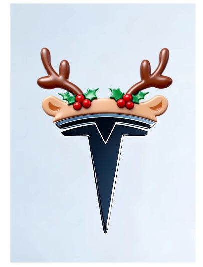 Fox and bunny Christmas car emblem stickers for Tesla and other car