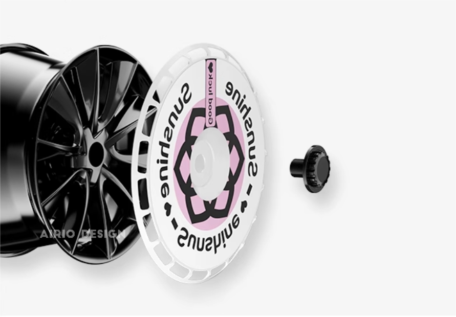 A1-103  Customized UV Printing Center Hub for Tesla Model 3yxs Hubcaps
