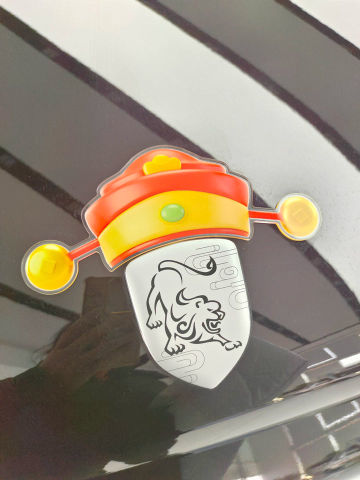 Fox and bunny Christmas car emblem stickers for Tesla and other car